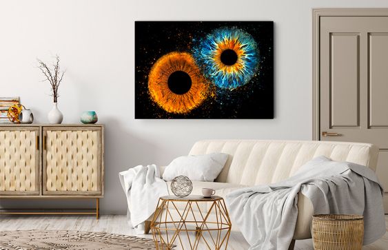 Premium Wandbild eines Iris-Fotos in elegantem Rahmen